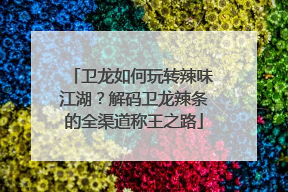 卫龙如何玩转辣味江湖？解码卫龙辣条的全渠道称王之路