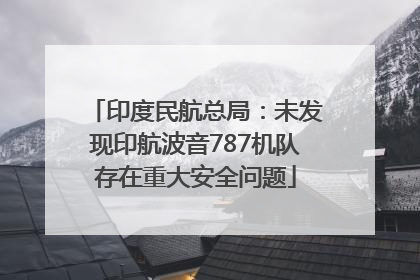 印度民航总局：未发现印航波音787机队存在重大安全问题