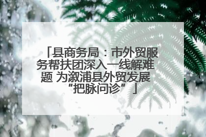 县商务局：市外贸服务帮扶团深入一线解难题 为溆浦县外贸发展“把脉问诊”