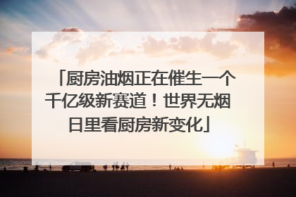 厨房油烟正在催生一个千亿级新赛道！世界无烟日里看厨房新变化