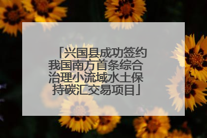 兴国县成功签约我国南方首条综合治理小流域水土保持碳汇交易项目