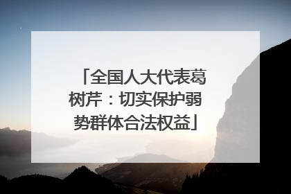 全国人大代表葛树芹：切实保护弱势群体合法权益
