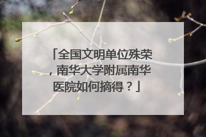 全国文明单位殊荣，南华大学附属南华医院如何摘得？