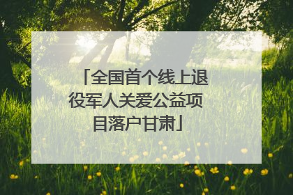 全国首个线上退役军人关爱公益项目落户甘肃