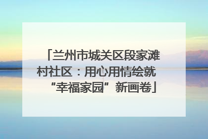 兰州市城关区段家滩村社区：用心用情绘就“幸福家园”新画卷