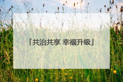 共治共享 幸福升级