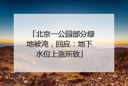 北京一公园部分绿地被淹，回应：地下水位上涨所致
