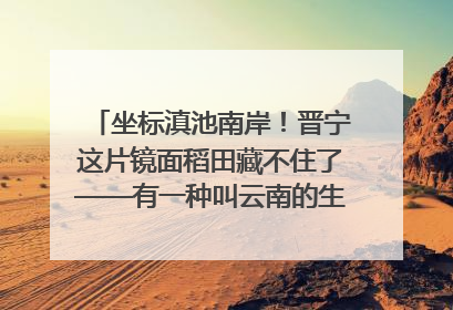 坐标滇池南岸！晋宁这片镜面稻田藏不住了——有一种叫云南的生活之365天