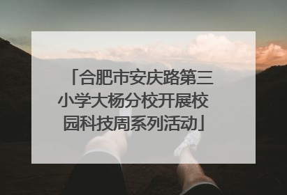 合肥市安庆路第三小学大杨分校开展校园科技周系列活动