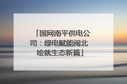 国网南平供电公司：绿电赋能闽北 绘就生态新篇