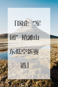 国企“军团”抢滩山东低空新赛道