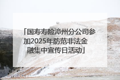国寿寿险漳州分公司参加2025年防范非法金融集中宣传日活动
