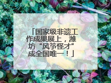 国家级非遗工作成果展上，潍坊“风筝怪才”成全国唯一！