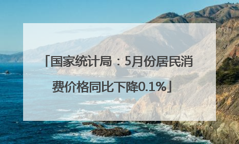 国家统计局：5月份居民消费价格同比下降0.1%