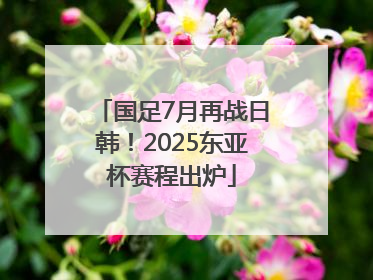 国足7月再战日韩！2025东亚杯赛程出炉