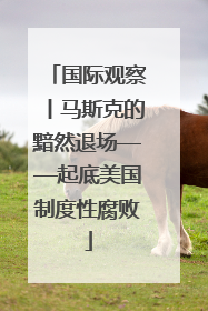 国际观察丨马斯克的黯然退场——起底美国制度性腐败
