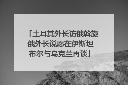 土耳其外长访俄斡旋 俄外长说愿在伊斯坦布尔与乌克兰再谈