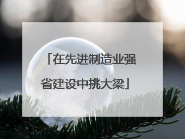 在先进制造业强省建设中挑大梁