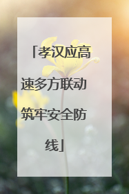 孝汉应高速多方联动筑牢安全防线