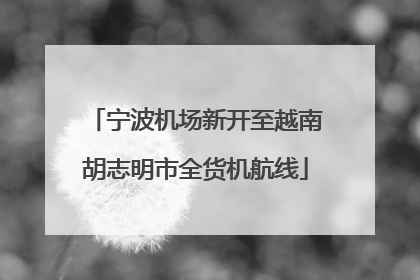 宁波机场新开至越南胡志明市全货机航线