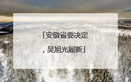 安徽省委决定，吴旭光履新