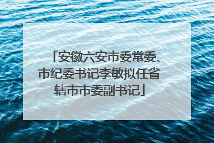 安徽六安市委常委、市纪委书记李敏拟任省辖市市委副书记