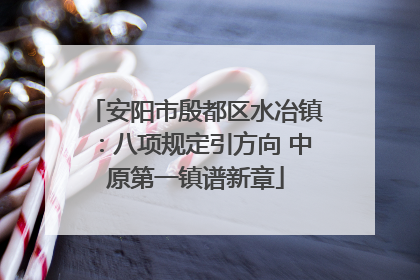 安阳市殷都区水冶镇：八项规定引方向 中原第一镇谱新章