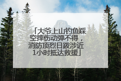 大爷上山钓鱼踩空摔伤动弹不得，消防顶烈日跋涉近1小时抵达救援
