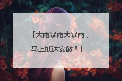 大雨暴雨大暴雨，马上抵达安徽！