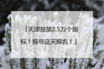 天津投放2.5万个指标！摇号这天报名！