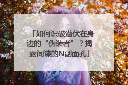 如何识破潜伏在身边的“伪装者”？揭露间谍的N副面孔