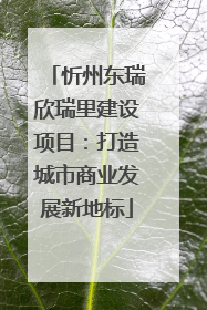 忻州东瑞欣瑞里建设项目：打造城市商业发展新地标