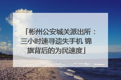 彬州公安城关派出所：三小时速寻遗失手机 锦旗背后的为民速度