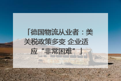 德国物流从业者：美关税政策多变 企业适应“非常困难”