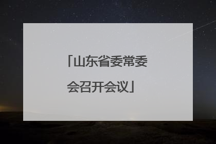 山东省委常委会召开会议