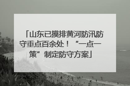 山东已摸排黄河防汛防守重点百余处！“一点一策”制定防守方案