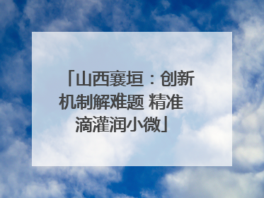 山西襄垣：创新机制解难题 精准滴灌润小微