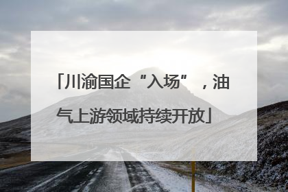 川渝国企“入场”，油气上游领域持续开放