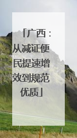 广西：从减证便民提速增效到规范优质