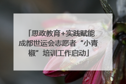 思政教育+实践赋能 成都世运会志愿者“小青椒”培训工作启动