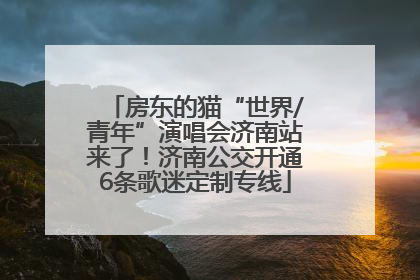 房东的猫“世界/青年”演唱会济南站来了！济南公交开通6条歌迷定制专线