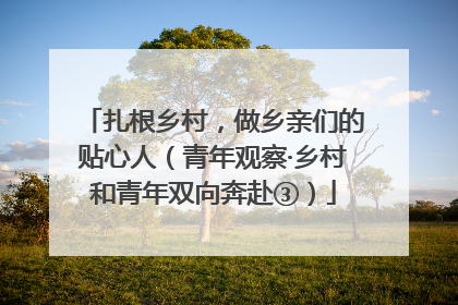 扎根乡村，做乡亲们的贴心人（青年观察·乡村和青年双向奔赴③）