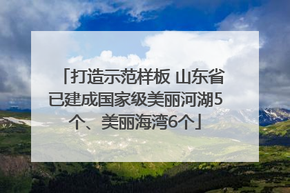 打造示范样板 山东省已建成国家级美丽河湖5个、美丽海湾6个