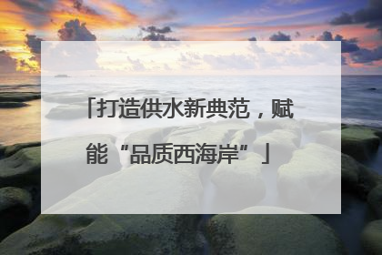打造供水新典范，赋能“品质西海岸”