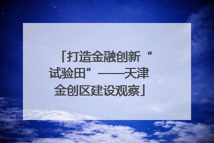 打造金融创新“试验田”——天津金创区建设观察
