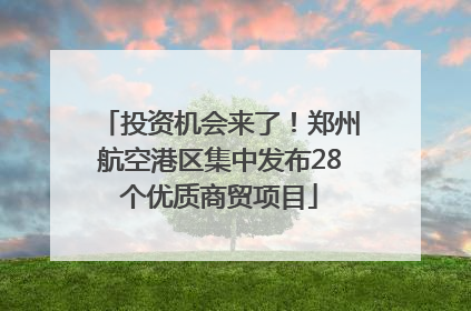 投资机会来了！郑州航空港区集中发布28个优质商贸项目