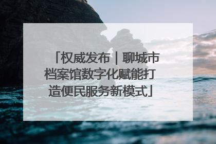 权威发布｜聊城市档案馆数字化赋能打造便民服务新模式