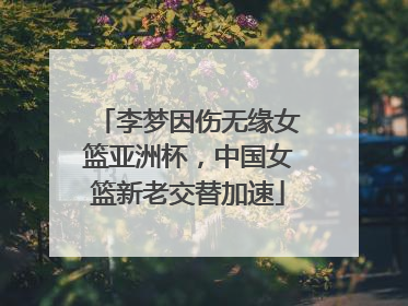 李梦因伤无缘女篮亚洲杯，中国女篮新老交替加速