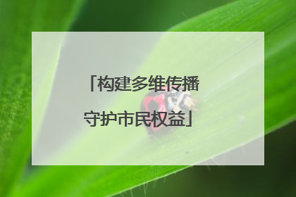 构建多维传播 守护市民权益