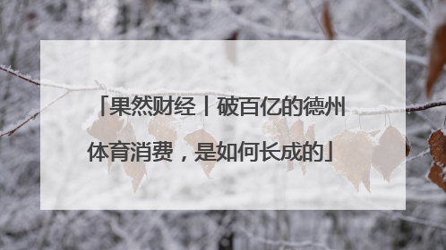 果然财经丨破百亿的德州体育消费，是如何长成的